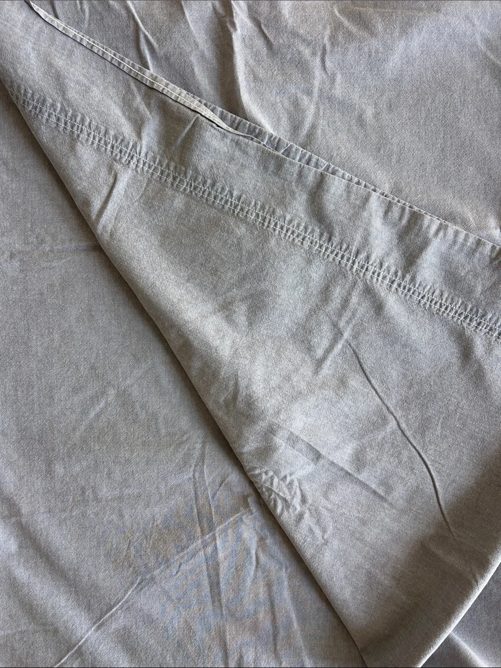 Ralph Lauren HOME chambray Blue Cotton queen flat Sheet — amazing vintage fabric